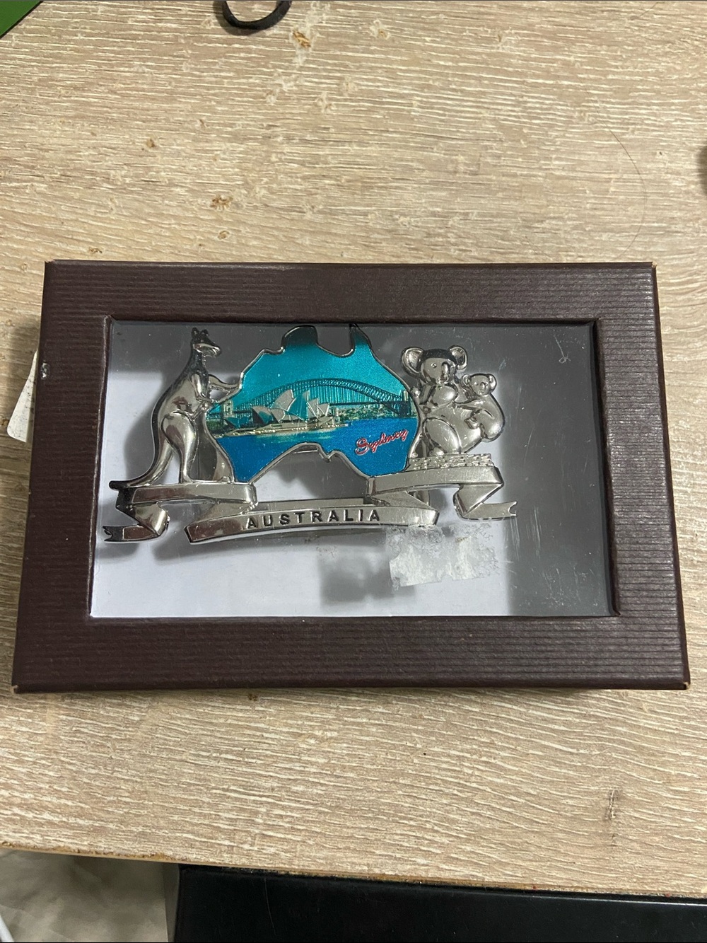 Vintage Australia Decorative Business Card Holder in Blue and Silver